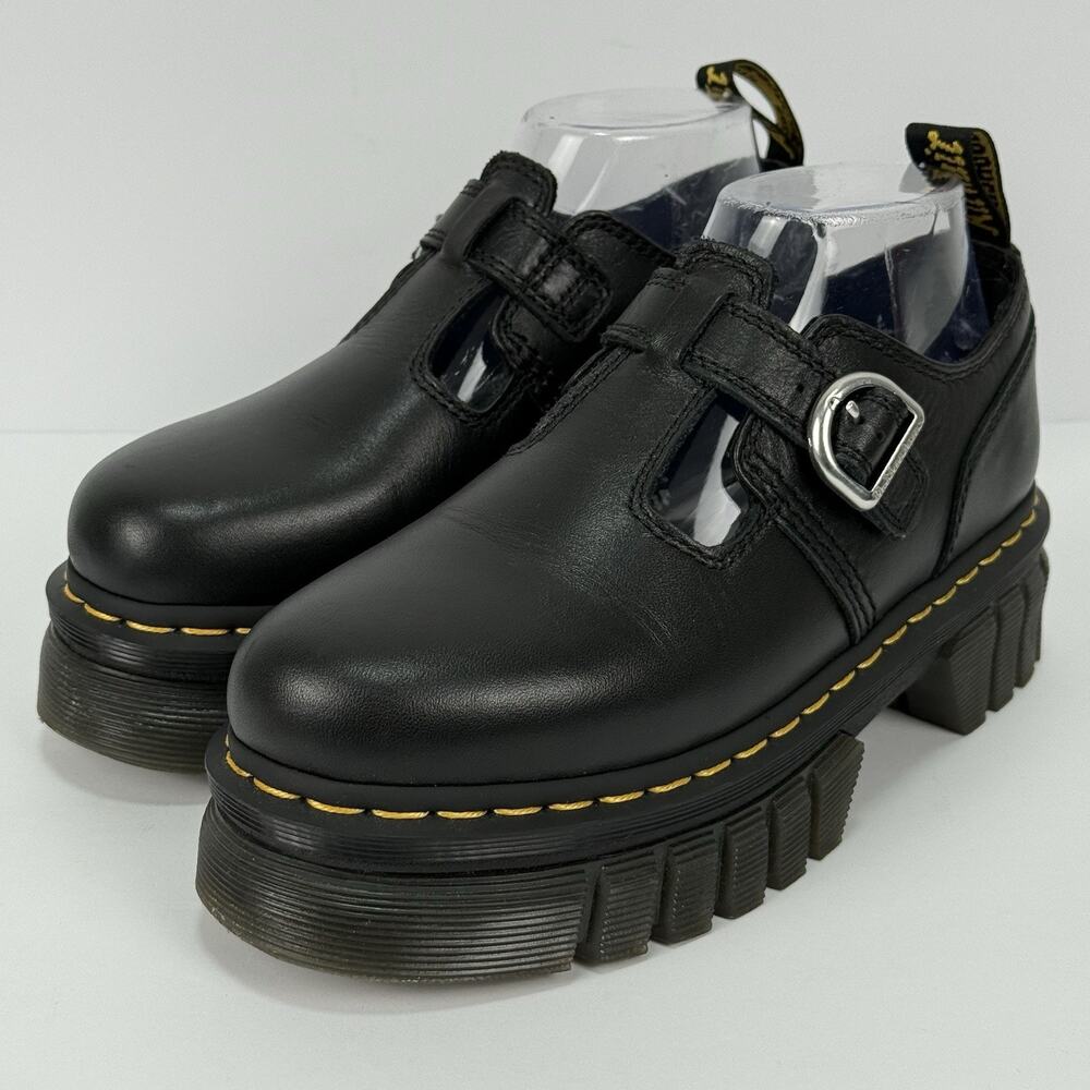 Dr. Martens Audrick Nappa Lux T-Bar Mary Janes Women’s 7 Platform Black
